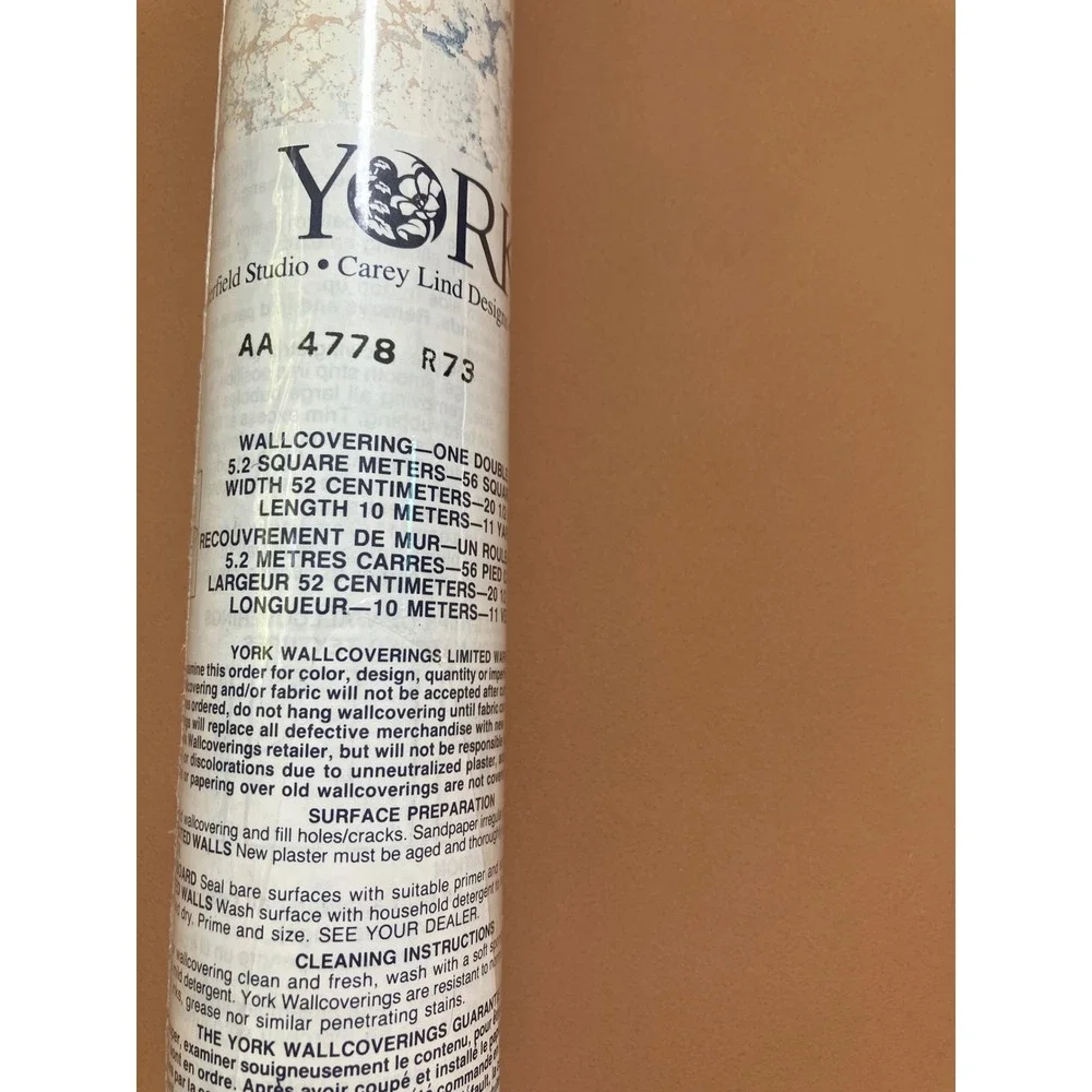 York Wallpaper Double Roll AA 4778 R73 Carey Lind Designs Blue‎ Beige White
